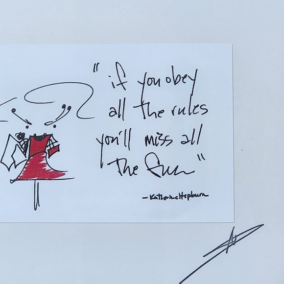 If you obey all the rules, you’ll miss all the fun.” - Katherine Hepburn Framed - Picture 2 of 7